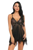 Tül Transparan Babydoll Gecelik Bella Notte 15500 Siyah görsel 4